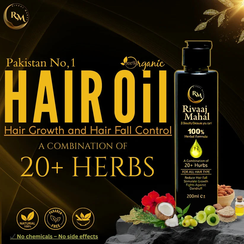 Rivaaj Mahal Herbal Hair Oil 100% | 20+ Herbs for Strong & Healthy Hair