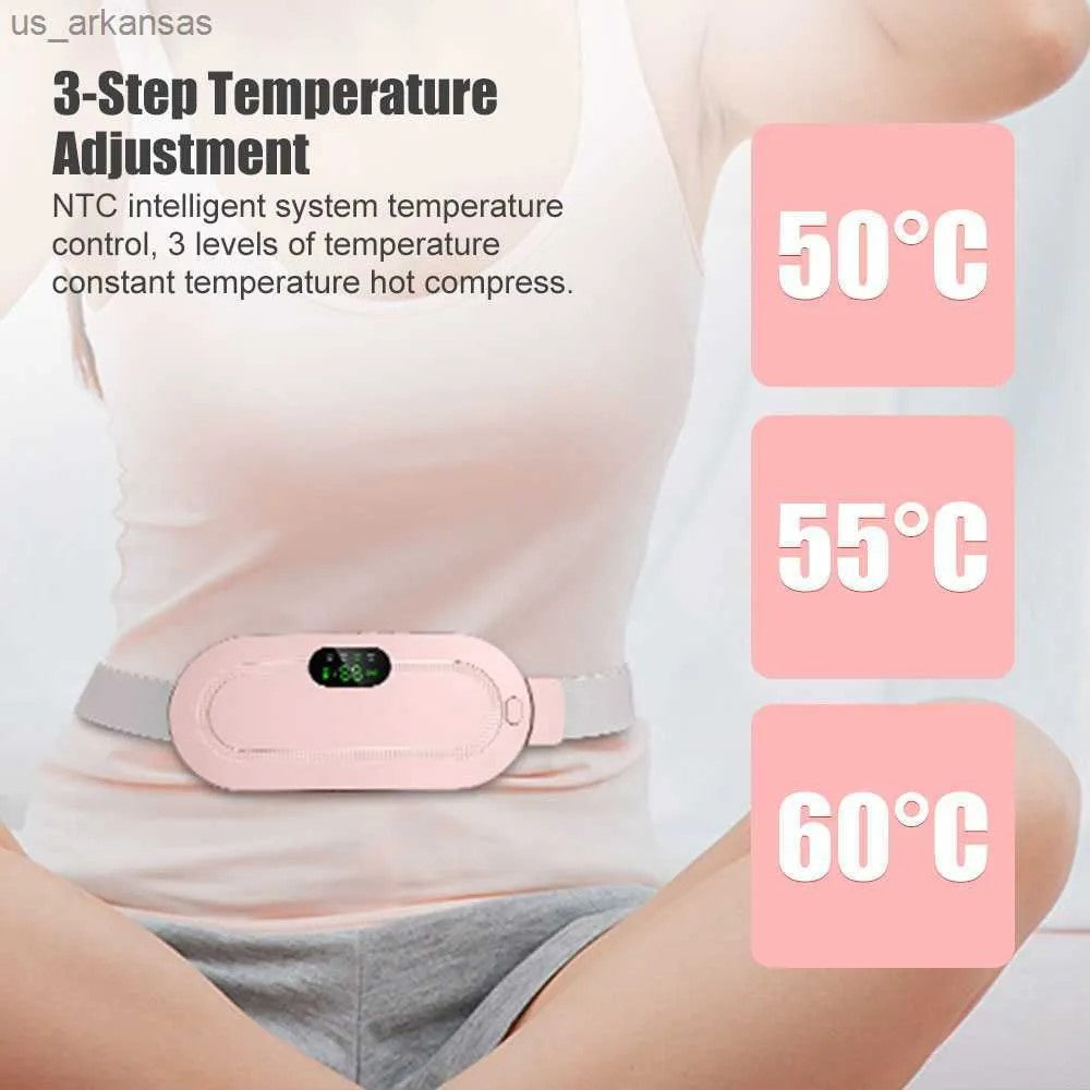 Period Heating Pad & Vibrating Digital Belt | Fast Menstrual Cramp Relief | Rechargeable & Portable
