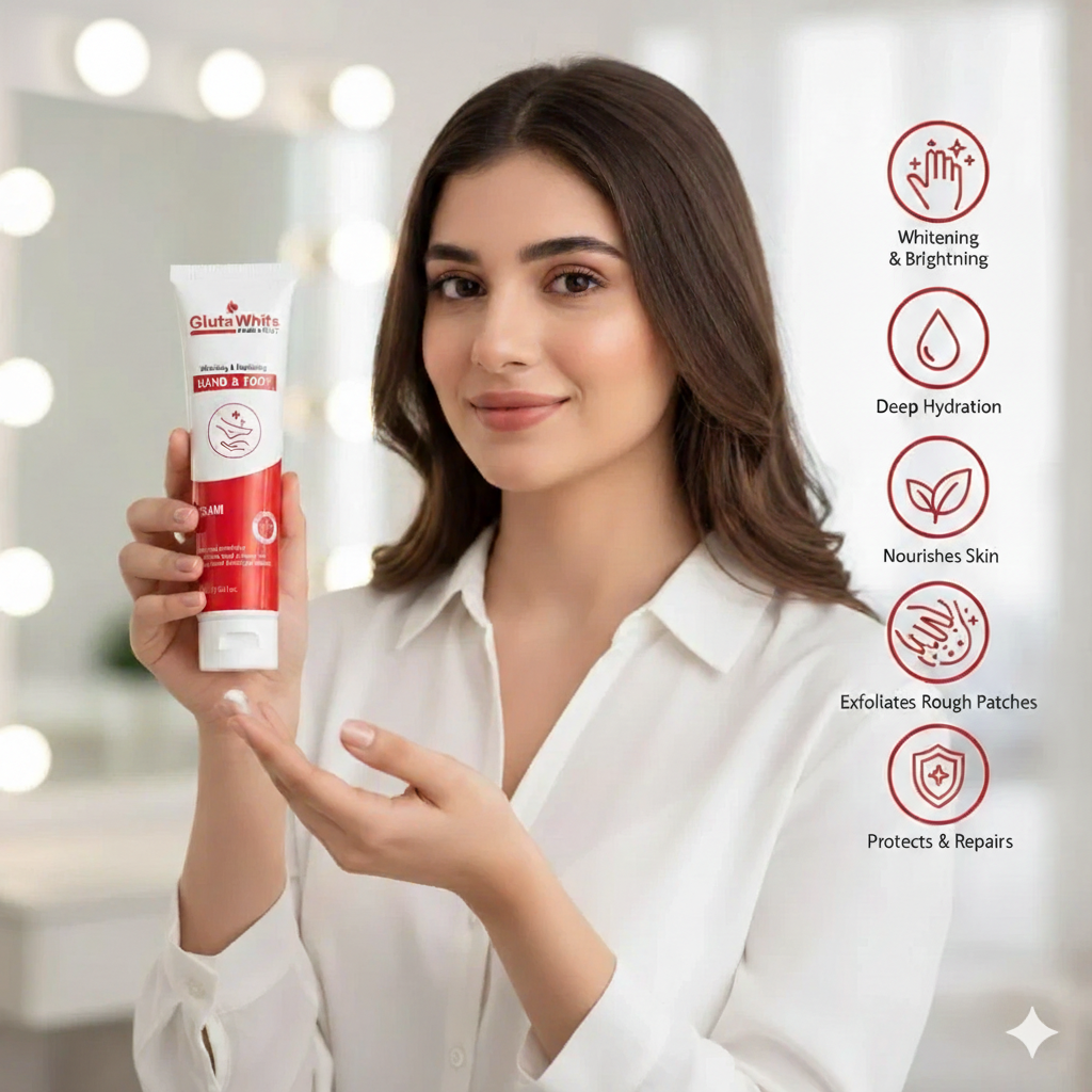 Gluta White Best Hand and Foot Whitening Cream in Pakistan | # 1 Whitening, Moisturizing & Brightening
