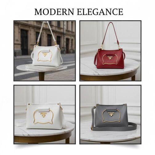 Elegant Cat Handle Handbag for Girls & Ladies | Stylish Shoulder & Crossbody Bag with Gold Accents | Adjustable Strap