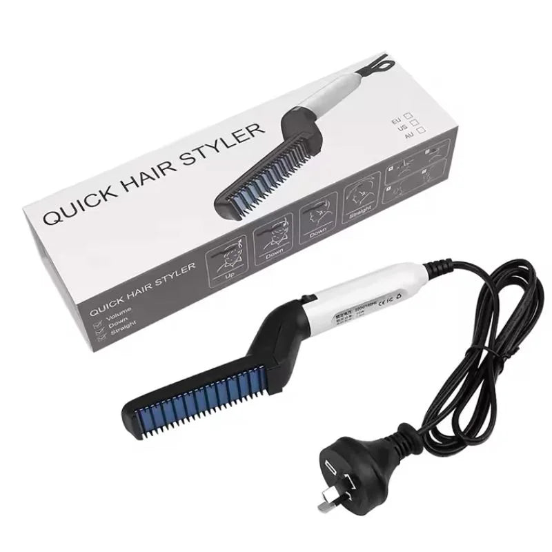 Electric Hair & Beard Straightener Comb for Men | Multifunction Electric Hair & Beard Styling Brush | Quick Heating Ceramic Straightener
